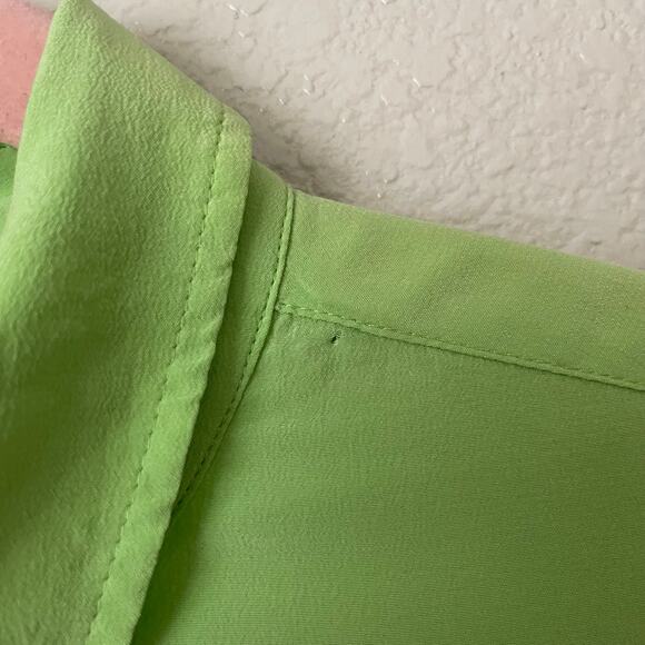 Equipment Shirt Womens Small Green Silk Button Up Long Sleeve Preppy Office - Picture 11 of 13